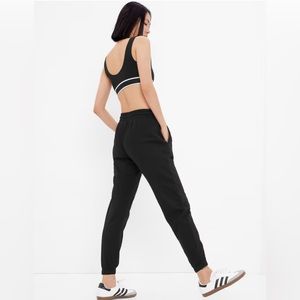 GAP Vintage Soft Knit Joggers Navy Cream Drawstring